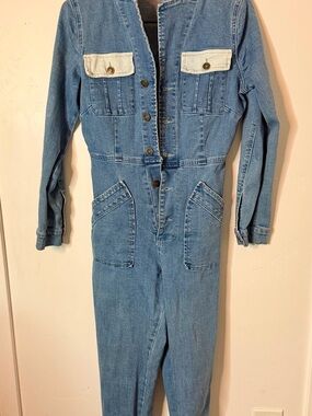 Light Blue Denim Women’s Jean Overalls Jumpsuit